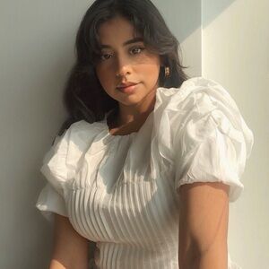 White Pleated Blouse